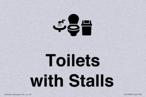 Toilets: Stalls and Wash Basin with Sanitary Bin